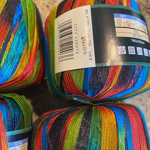 4 Skeins Lion Brand Incredible Ribbon Yarn - Picture 2 of 2